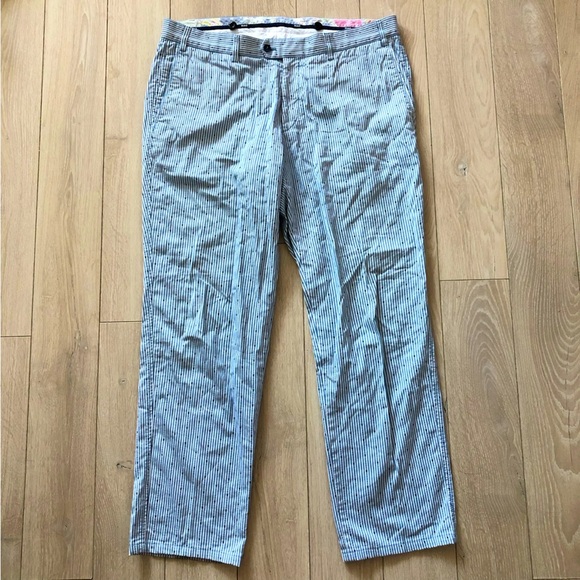 Hiltl Dot Stripe Dress Pants in Light Blue Made in Germany Size 52 / US Size 36 - Picture 1 of 12